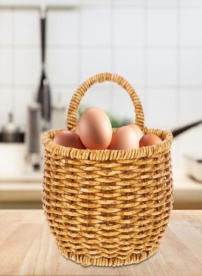 CAXUSD Handwoven Kitchen Storage Basket Set 7.1X6.1X5.5 Inch Wall Hanging Organizer for Garlic Ginger Vegetables with Air Circulation and Design - Image 5